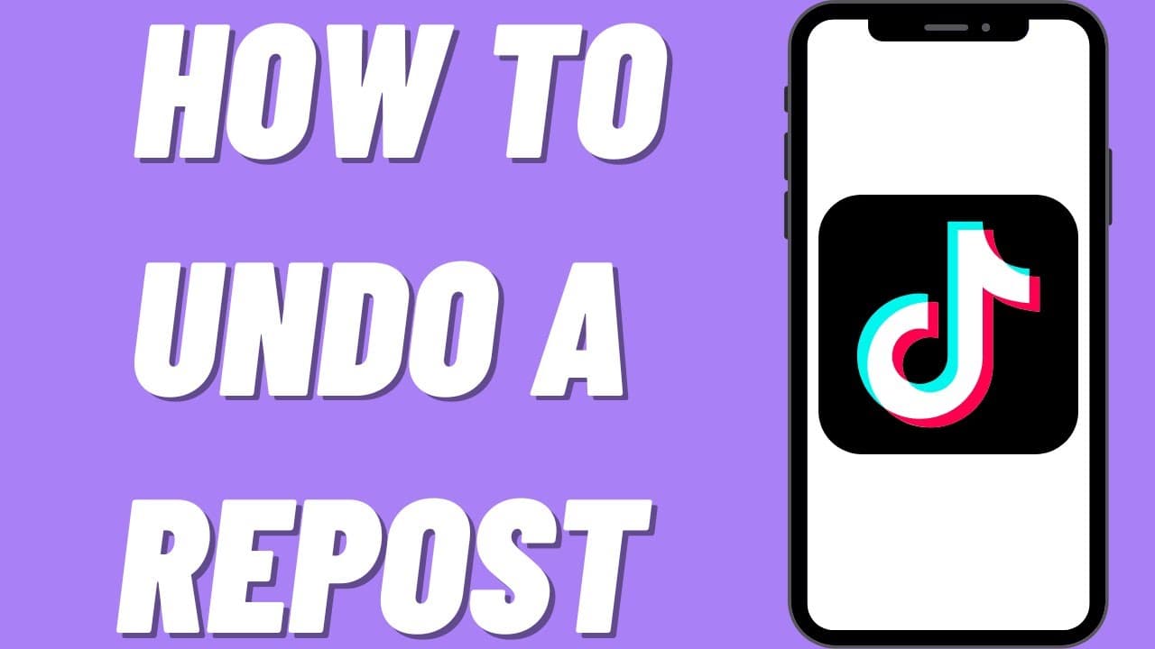 TikTok video screen showing the share arrow icon and a Repost option in the menu
