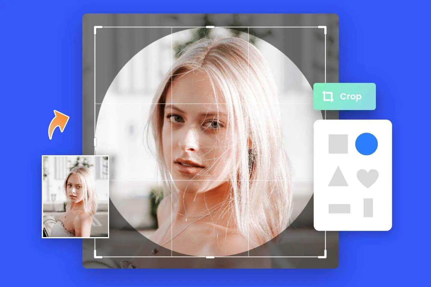 PowerPoint slide showing a photo being cropped into a circle using Crop to Shape