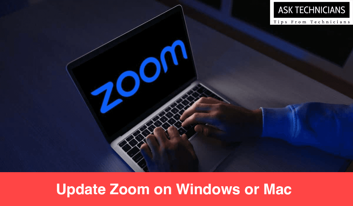 Zoom desktop client showing the Check for Updates option under the profile menu