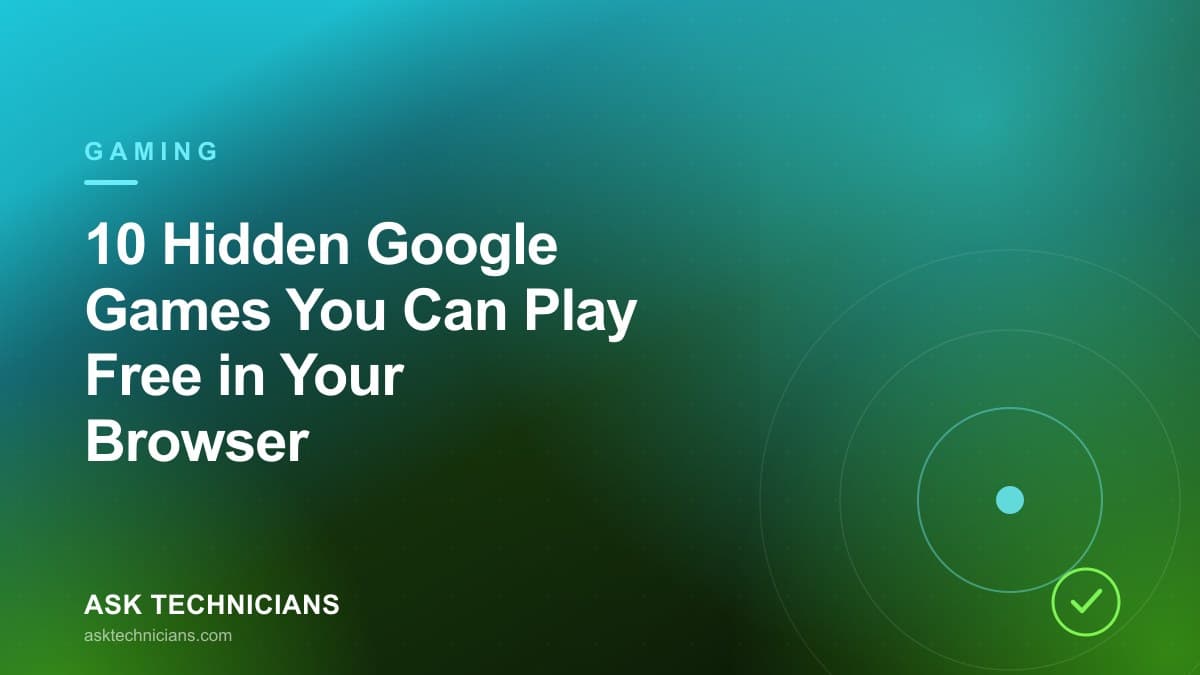 A laptop browser showing a hidden Google game playable directly in search results